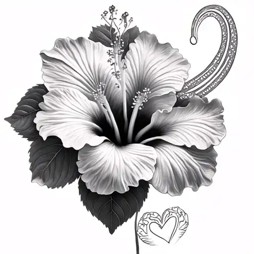 Hibiscus Flower With A Heart And The Infinite Sign For My Daughter And Me