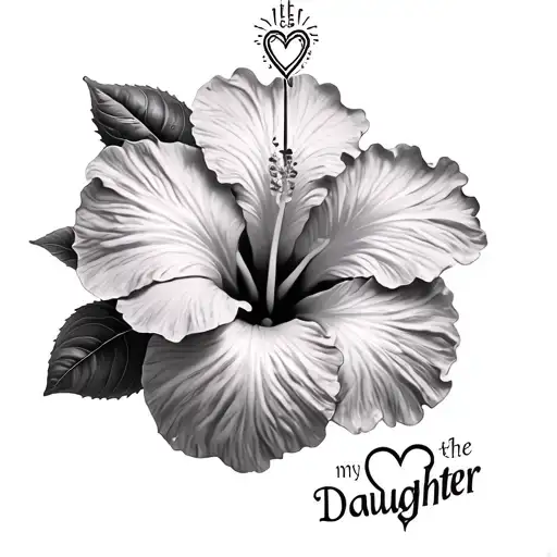 Hibiscus Flower With A Heart And The Infinite Sign For My Daughter And Me