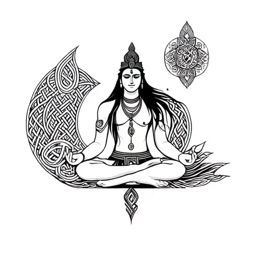 Karma Endless Knot Lord Shiva Meditating
