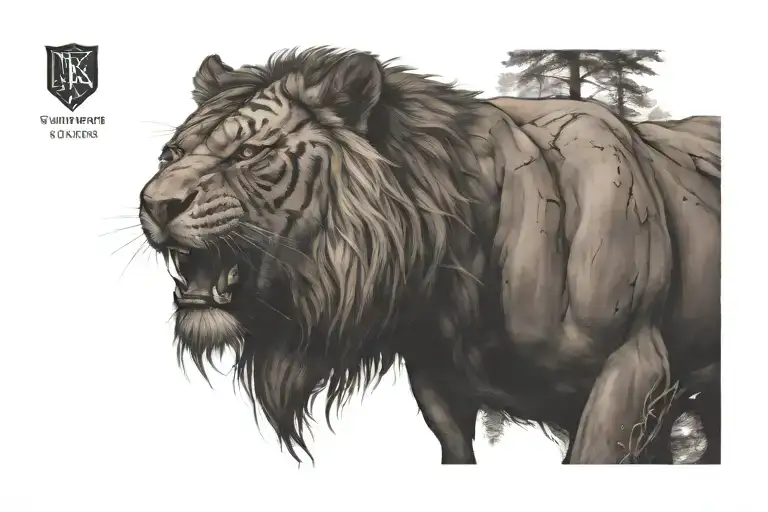 Strength Inspired Tattoo Featuring Nature