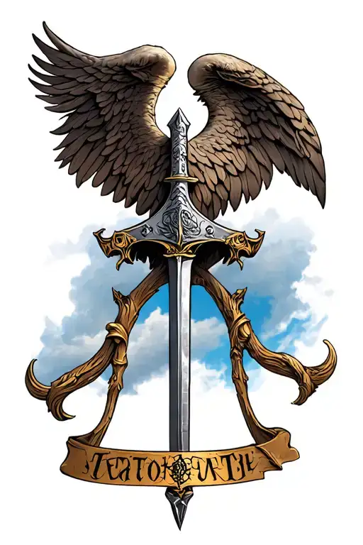 Scottish Claymore With Sky Filled