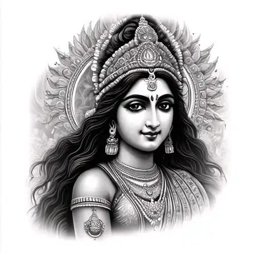 Realistic Tattoo Of The Hindu Goddess Parvati That Would Fill Up An Entire Forearm