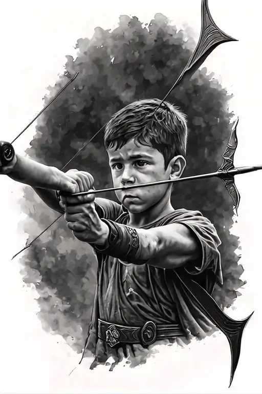 My Son Archer Shooting An Arrow