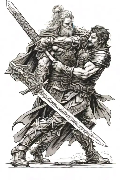 Thore Welcomes A Warrior Wielding A Sword