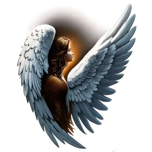 Angel Wings With A Fingerprint Inside