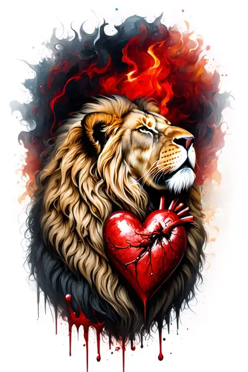 2 Lions And 1 Bloody Heart Made