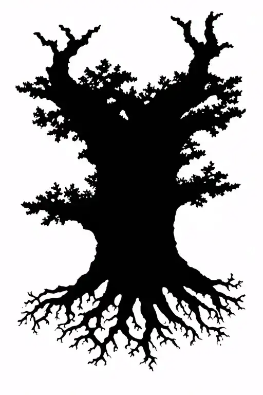 With Roots Above And Branches Below Black And White With The Roots Being Faith And Family