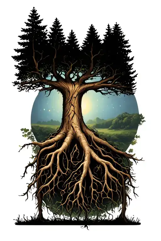 With Roots Above And Branches Below With The Roots Being Faith And Family