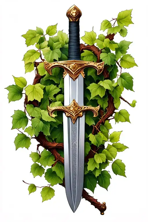 One Sword With A Vine With Around