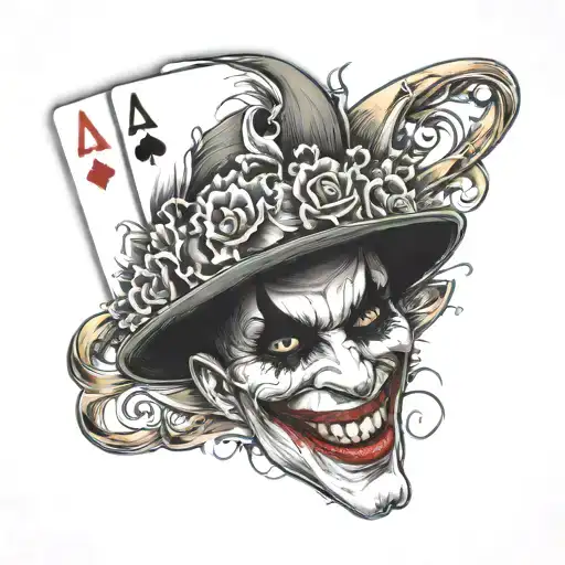 Joker Tattoo With Ace Card