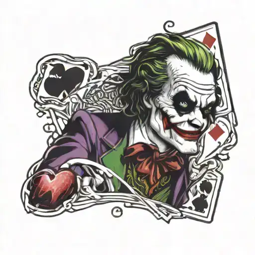 Joker With Ace Of Hearts Card