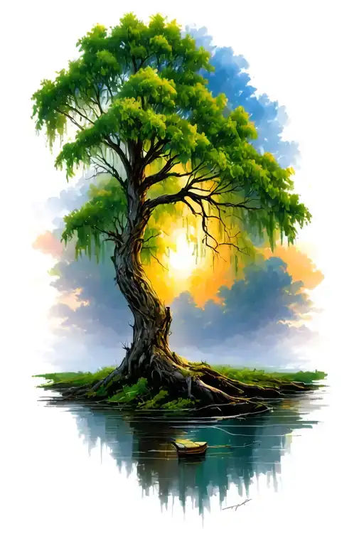 Willow Tree With Colours