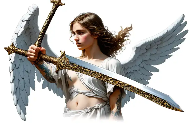 Angel Holding A Sword