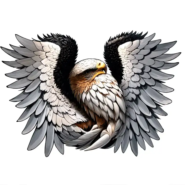 One Wing On Left Side Of Chest