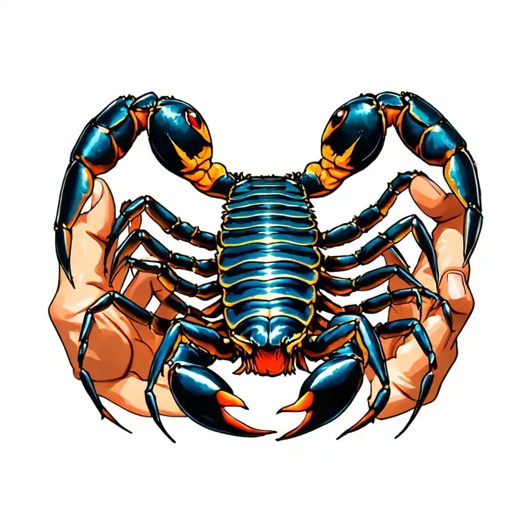 Scorpion Holding A Touch Of Thrush