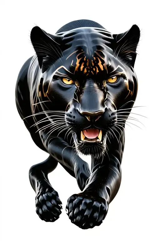 Black Panther In A Jump