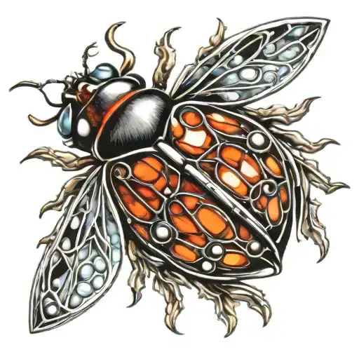 Ladybug Made Of Stained Glass