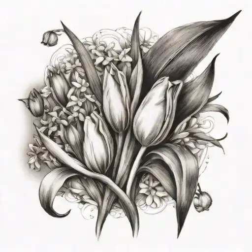 Tulip Flower And Snowdrop Flower