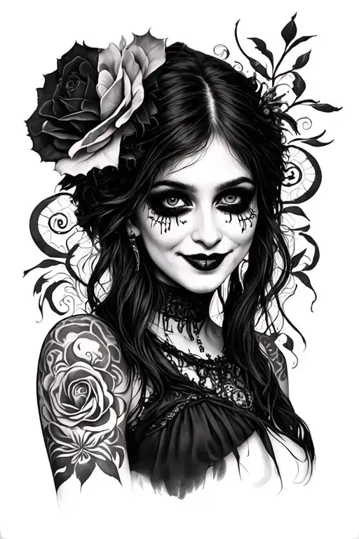 Beautiful Goth Girl With A Beautiful Smile And