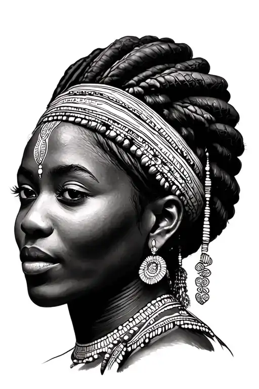 African Tribe Lady Portrait