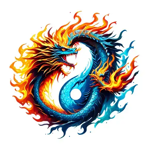Ying Yang Dragon Fire And Ice