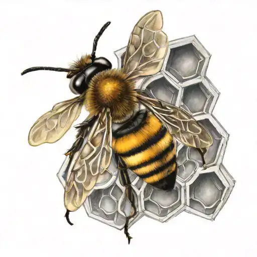 Bee And Honeycomb