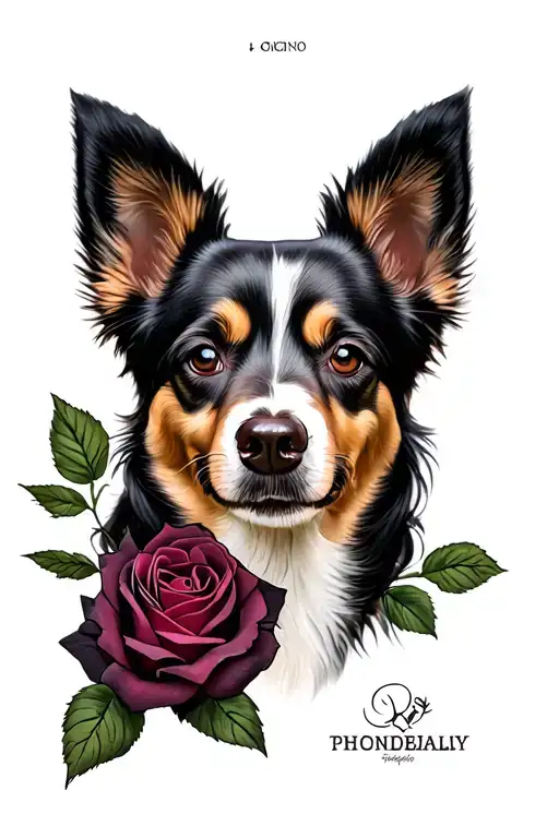 Dog And A Rose