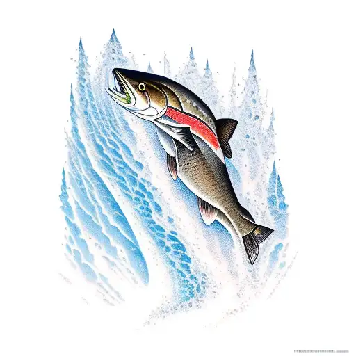 Brook Trout And Waterfall