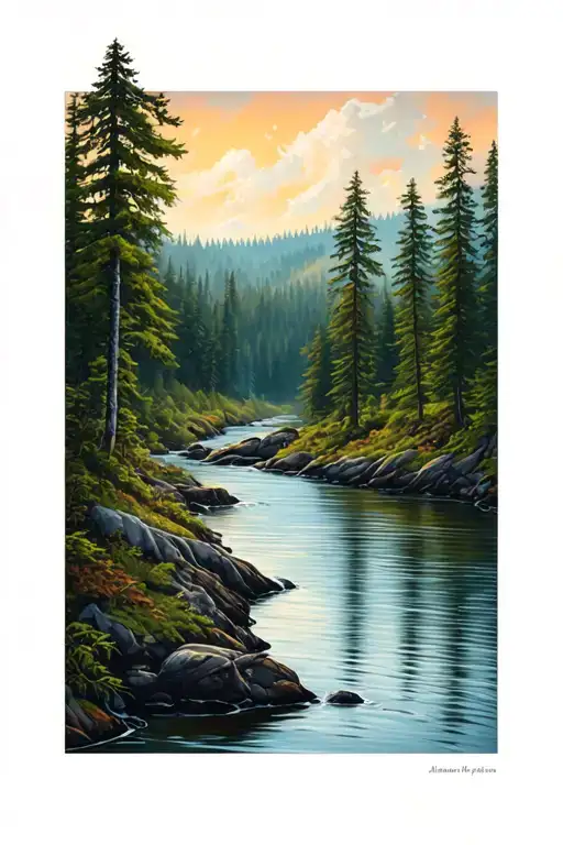 Forest And River Surrounded