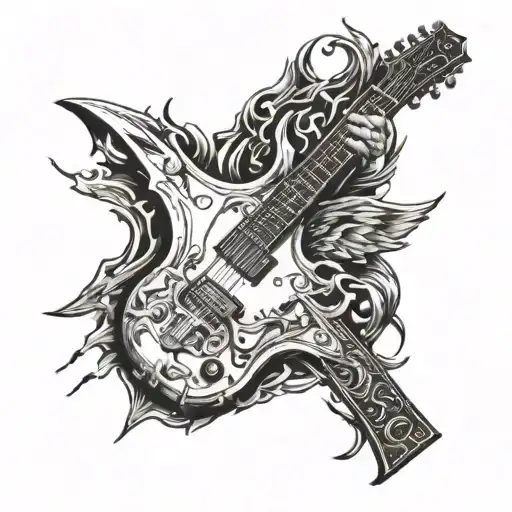 War Guitar Fire Dagger