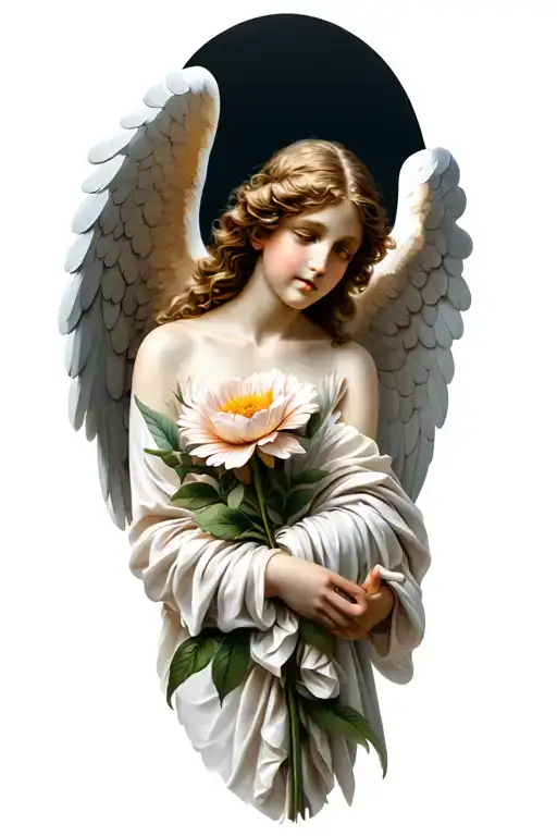 Angel Holding Flower