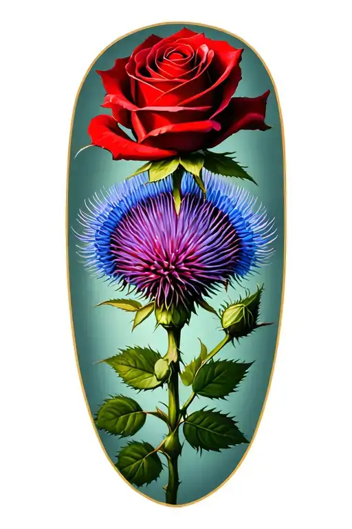 Red Rose And Blue Thistle
