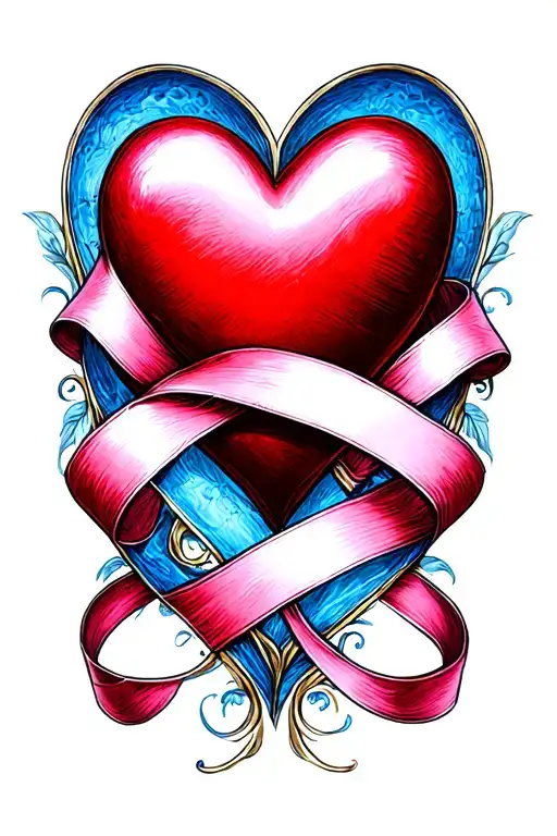 Ribbon Intertwined Hearts