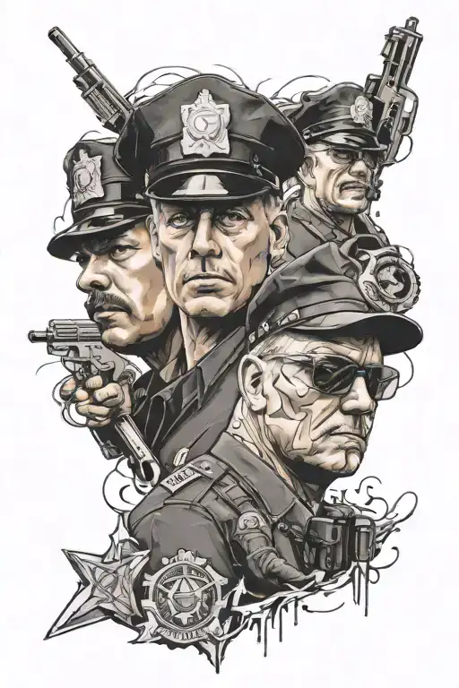 Warior And Police Officer