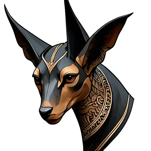 Realistic Forward Facing Anubis Head Decorative L Growing
