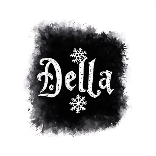 Snowflakes Spelling Out Della