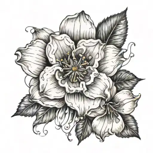 Create A Realistic Portrait Of A Flower With Cosmetic Elements Like Lipstick And Eyeshadow