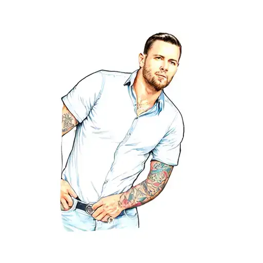 A Man In A Blue Shirt