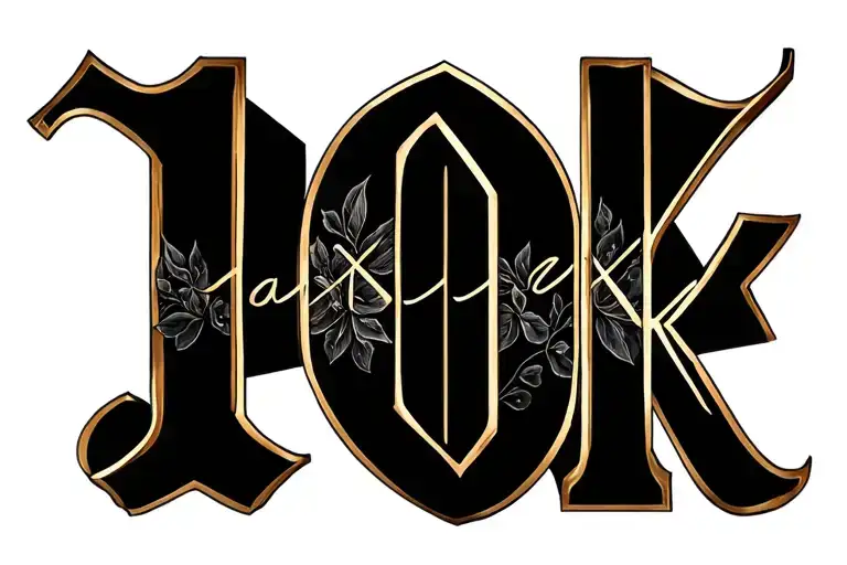 An Inscription Where There Is Written 10 K Name Letter