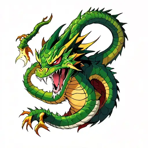 Shenron From Dragon Ball Z Mixed With Elements From The Band Rise Against