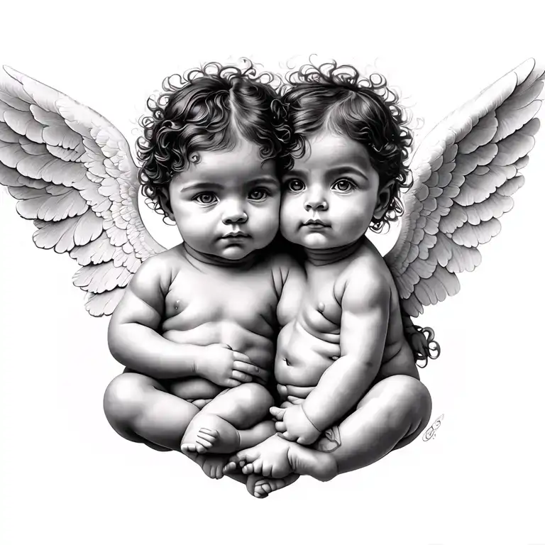 2 Black Baby Angels