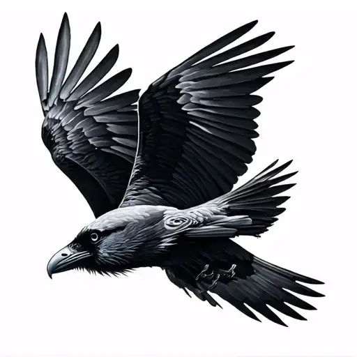 Nordic Raven Flying