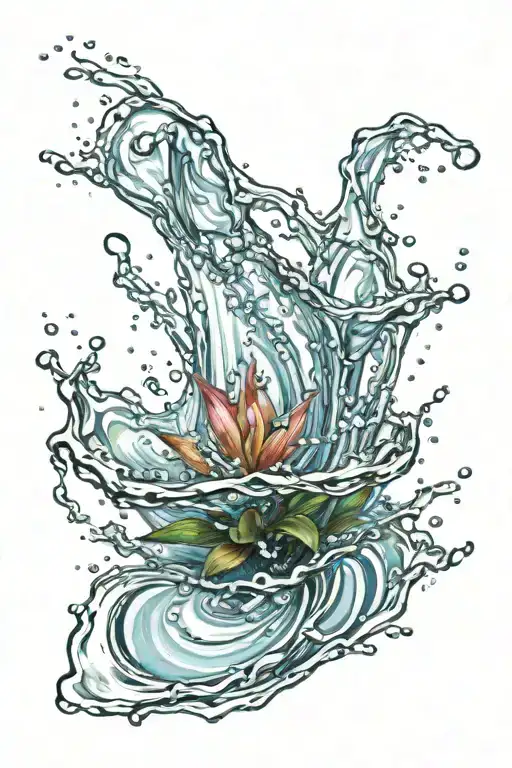 Water Suspended In The Air Violently Thrown