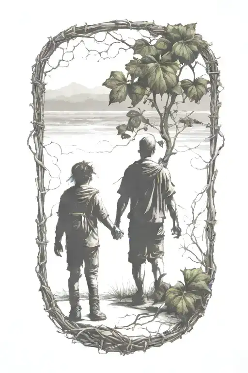 A Beautiful Leafy Vine With Decaying Parts