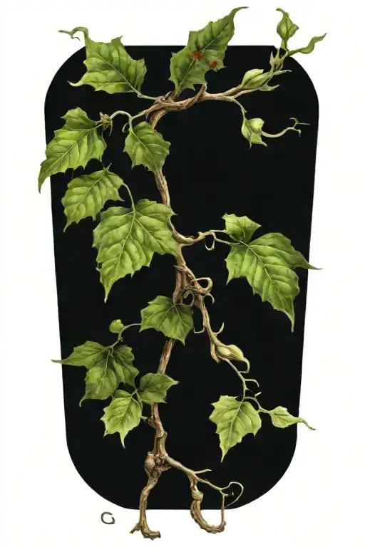 A Beautiful Leafy Vine With Certain Parts Decaying And Bleeding