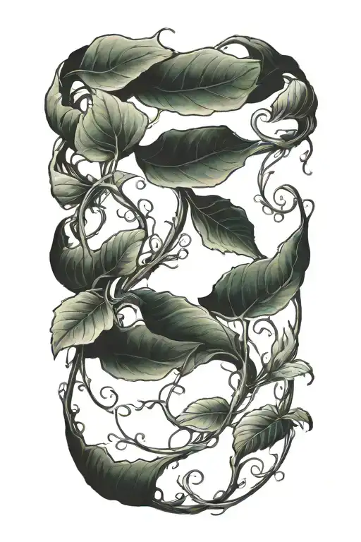 A Decayong Leafy Vine Wrapping Around Arm