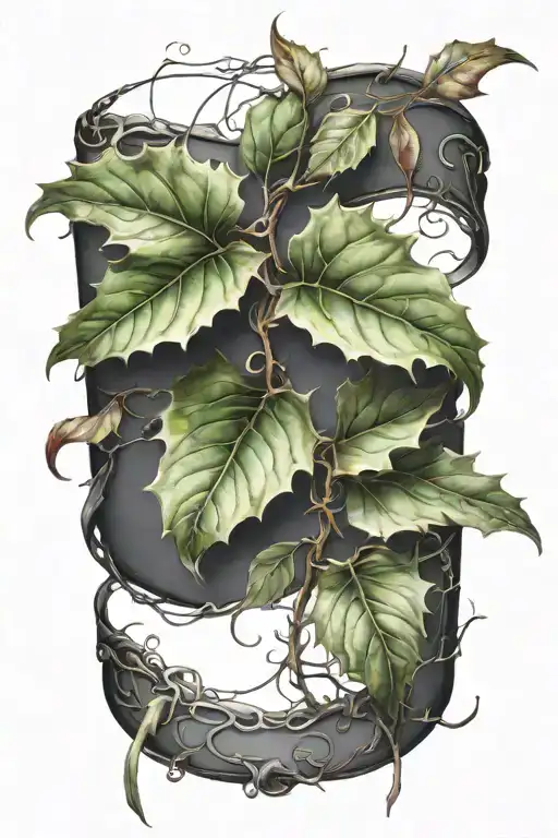 A Decaying Leafy Vine Wrapping Around Arm Leaves Are Bleeding