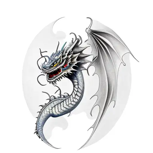 Blue Dragon With Dates Underneath