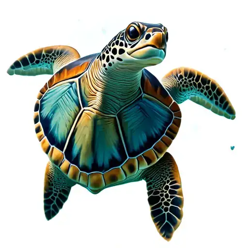 Sea Turtle Swimming Underwater