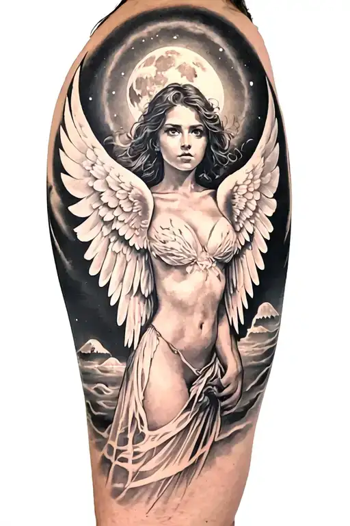 Wings And Moon Surrounded